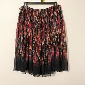 Lane Bryant Muticolor Boho Feathers Print Short Skirt Size 14 16 Bohemian Y2K
